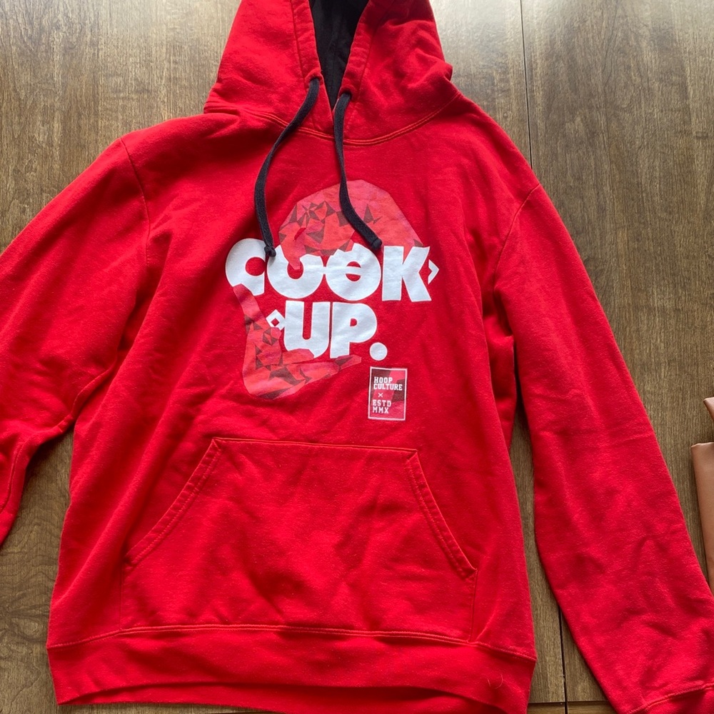 Red and Black Hoodie with Logo